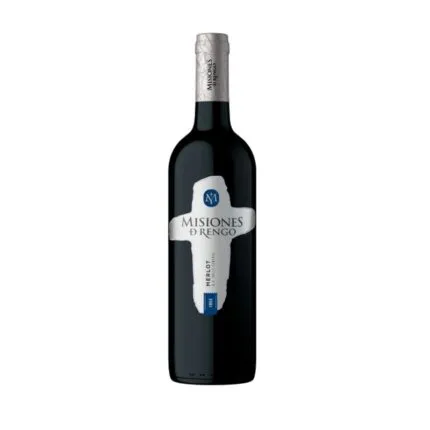 Botella de Vino Misiones de Rengo Varietal Merlot 750cc, vino tinto chileno del Valle Central.