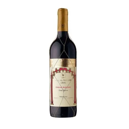 Miguel Torres Chile Cabernet Sauvignon Gran Reserva 750ml con malla dorada y etiqueta distintiva.