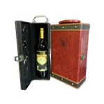 Maleta de cuero para vino