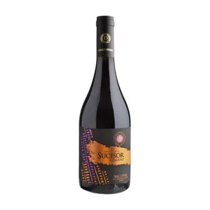 Botella de Vino Sucesor Romano Cesar Noir de Casa Donoso, un tinto premium del Valle del Maule.
