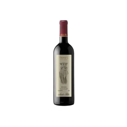 Vino Triple C Red Wine de Viña Santa Rita, botella elegante de ensamblaje tinto chileno del Valle del Maipo.