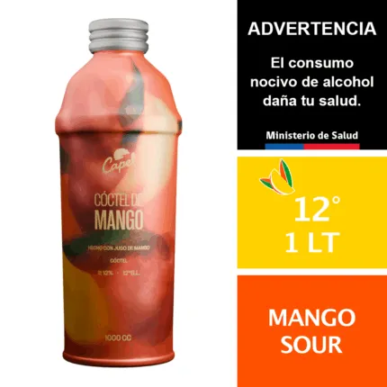 Botella de Capel Mango Sour de 1 litro, cóctel tropical listo para beber, con pisco y jugo de mango, 12% Alc/Vol.