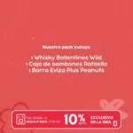 Pack Whisky Ballantines wild + Caja de bombones + Plus peanuts - Imagen 2