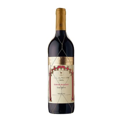 Miguel Torres Chile Cabernet Sauvignon Gran Reserva 750ml con malla dorada y etiqueta distintiva.