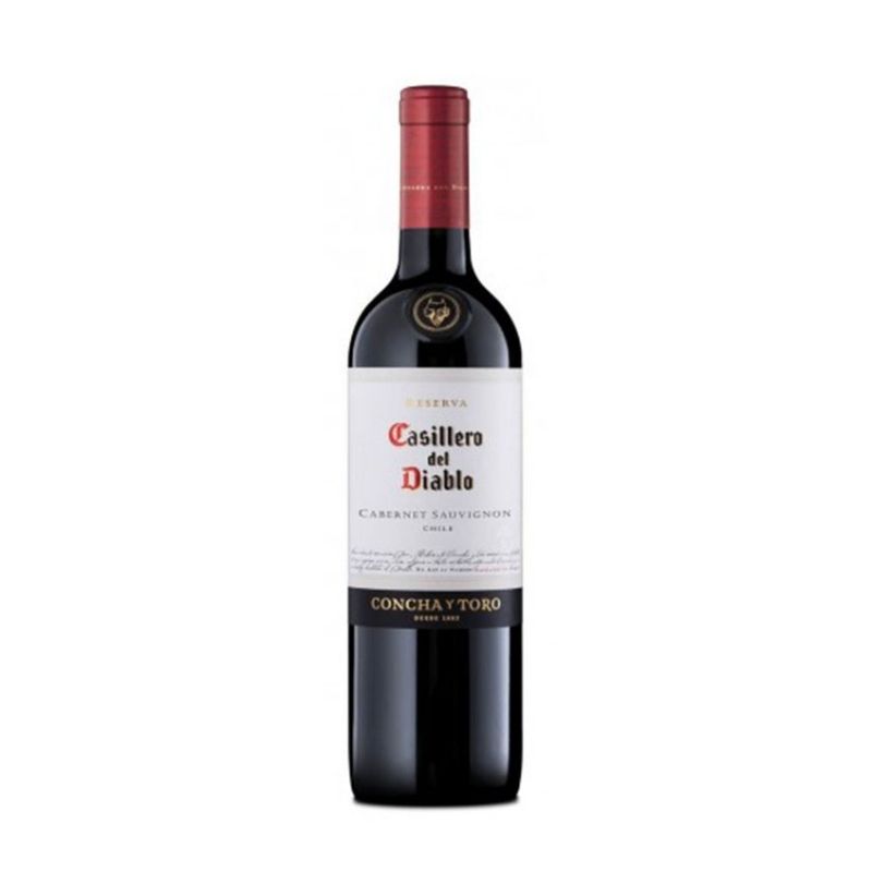 Vino Casillero Del Diablo Carbernet Sauvignon Reserva 750cc Botella de Vino Casillero Del Diablo Cabernet Sauvignon Reserva 750cc, tinto chileno de Concha y Toro, etiqueta clásica.