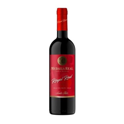 Botella de Vino Medalla Real Royal Red Gold Medal de Santa Rita, tinto, 750cc, con etiqueta roja y detalles dorados.