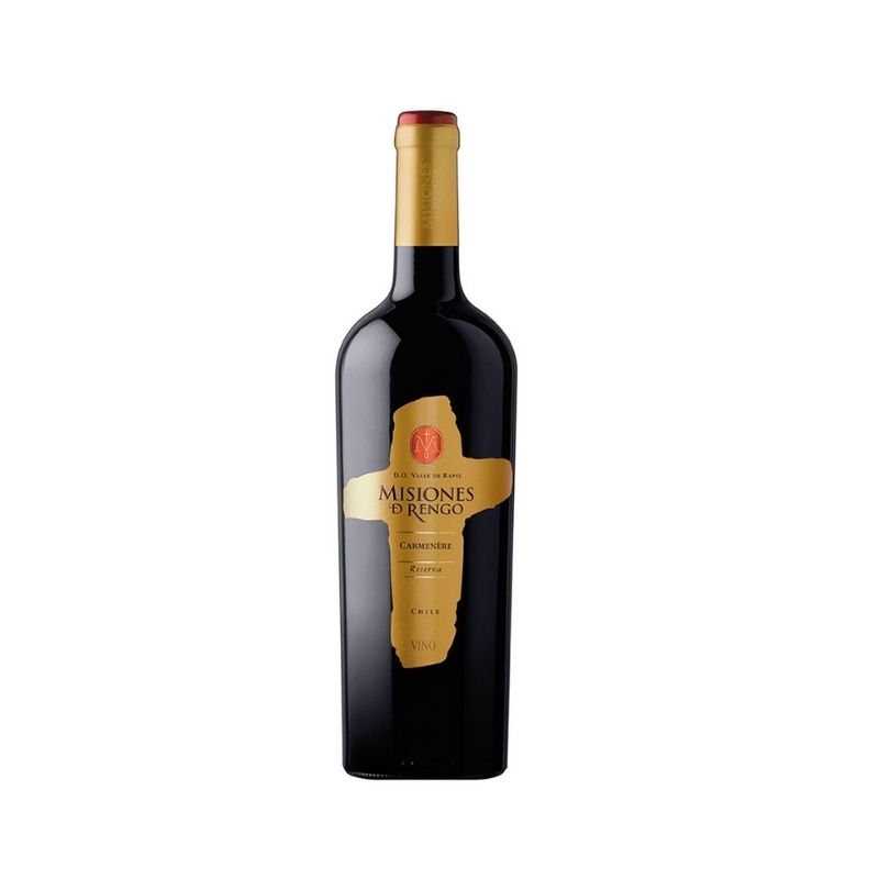 Vino Misiones de Rengo Reserva Carmenere 750 cc Botella de vino Misiones D'Rengo Carmenere Reserva de Chile.