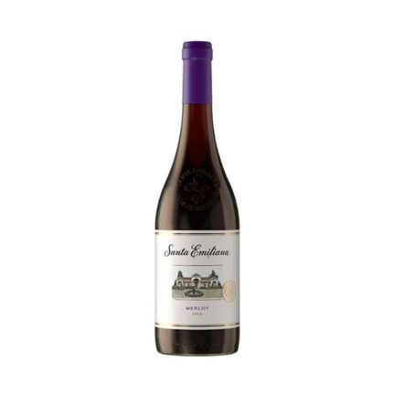 Descubre el Vino Santa Emiliana Merlot, un tinto chileno del Valle Central. Notas de cereza y vainilla, ideal para carnes rojas. Compra online en Club Terminal.