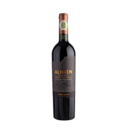 Botella de Vino Aliwen Cabernet Sauvignon Gran Reserva 2022 de Undurraga, tinto chileno de 750cc, Valle del Maule.