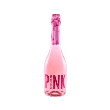 Botella de Espumante Opera Pink Moscato 750cc con etiqueta rosada, bebida espumosa dulce de España.
