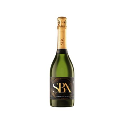 Botella de Espumante SBX Brut 750cc de Viña Concha y Toro, con etiqueta dorada y negra, destacando su elegancia.