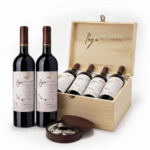 Pack 6 vinos Paya Millaman malbec + Set Descorchador De Vinos Acero Caja Redonda Madera 4 Piezas
