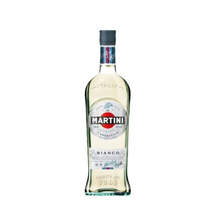 Botella de Licor Martini Bianco 750cc, vermut blanco italiano con etiqueta clásica Martini & Rossi y 15% vol.