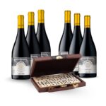 Pack 6 vinos Floresta, 3 vinos Carmenere, 3 vinos Cabernet Sauvignon + Juego Domino Con Caja Dura Acolchada 28 pcs. Deluxe Lujo