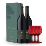 Pack 2 vinos Pewën de Apalta Carmenere + Set de 6 copas rojas BESCO HIPER