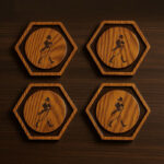 Posa vasos Johnnie Walker en Madera (4 un.) - Imagen 2