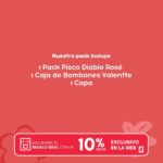 Pack Pisco Diablo Rosé con copa + Caja de bombones Valentte - Imagen 2